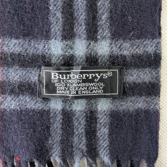 Authentic Burberry Lambswool Check Scarf Blue – Unisex – Pre-Loved – Great Gift - Picture 3 of 9
